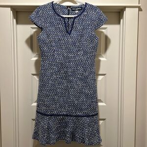 Karl Lagerfeld Navy and White Midi Dress